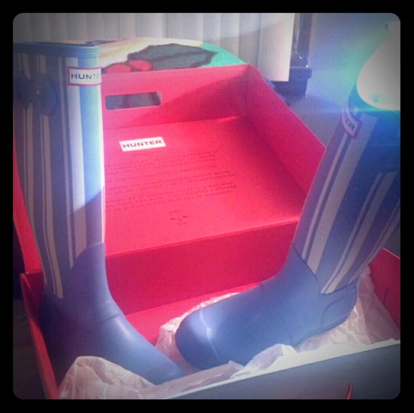 Hunter Garden Stripe Rain Boots - Picture 1 of 2